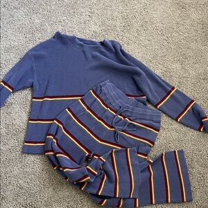 Striped Blue sweater outfit